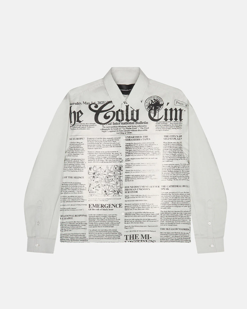 NEWSPAPER LONGSLEEVE SHIRT WHITE