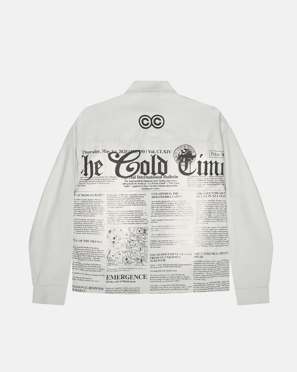 NEWSPAPER LONGSLEEVE SHIRT WHITE - Image 3