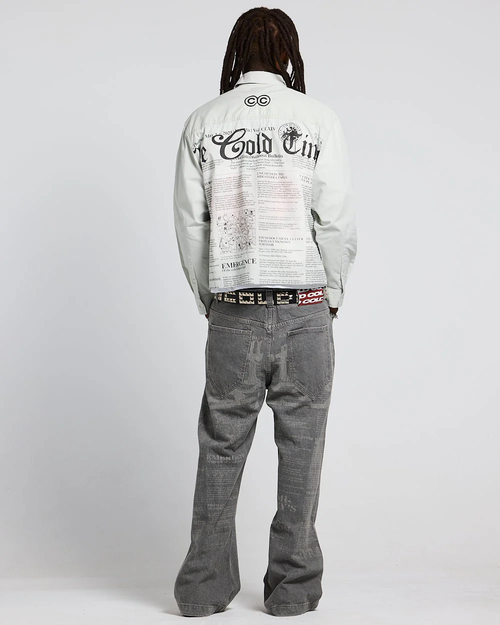 NEWSPAPER LONGSLEEVE SHIRT WHITE - Image 4