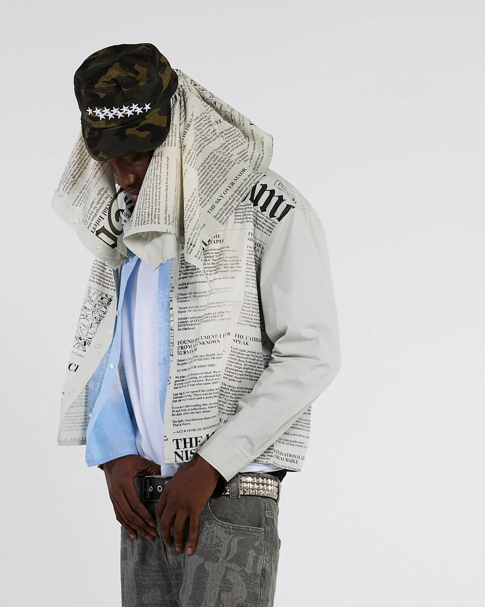 NEWSPAPER LONGSLEEVE SHIRT WHITE - Image 7