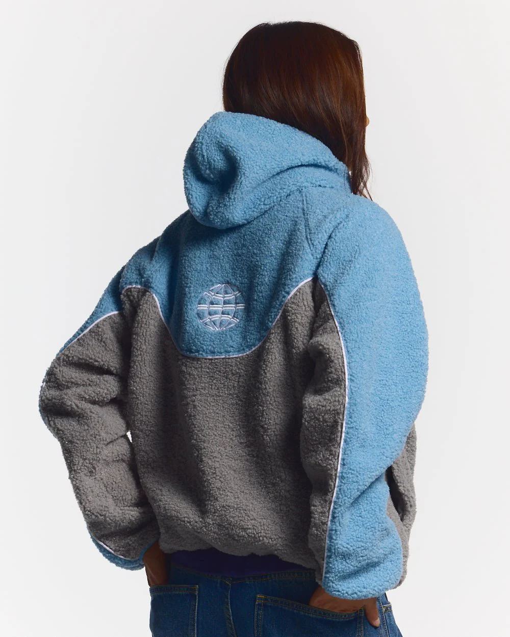 NO RISK FLEECE JACKET STONE GREY/STERLING BLUE - Image 6