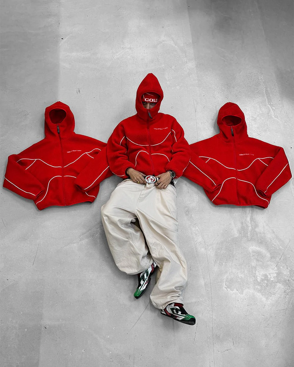 NO RISK FLEECE JACKET VIVID RED - Image 7
