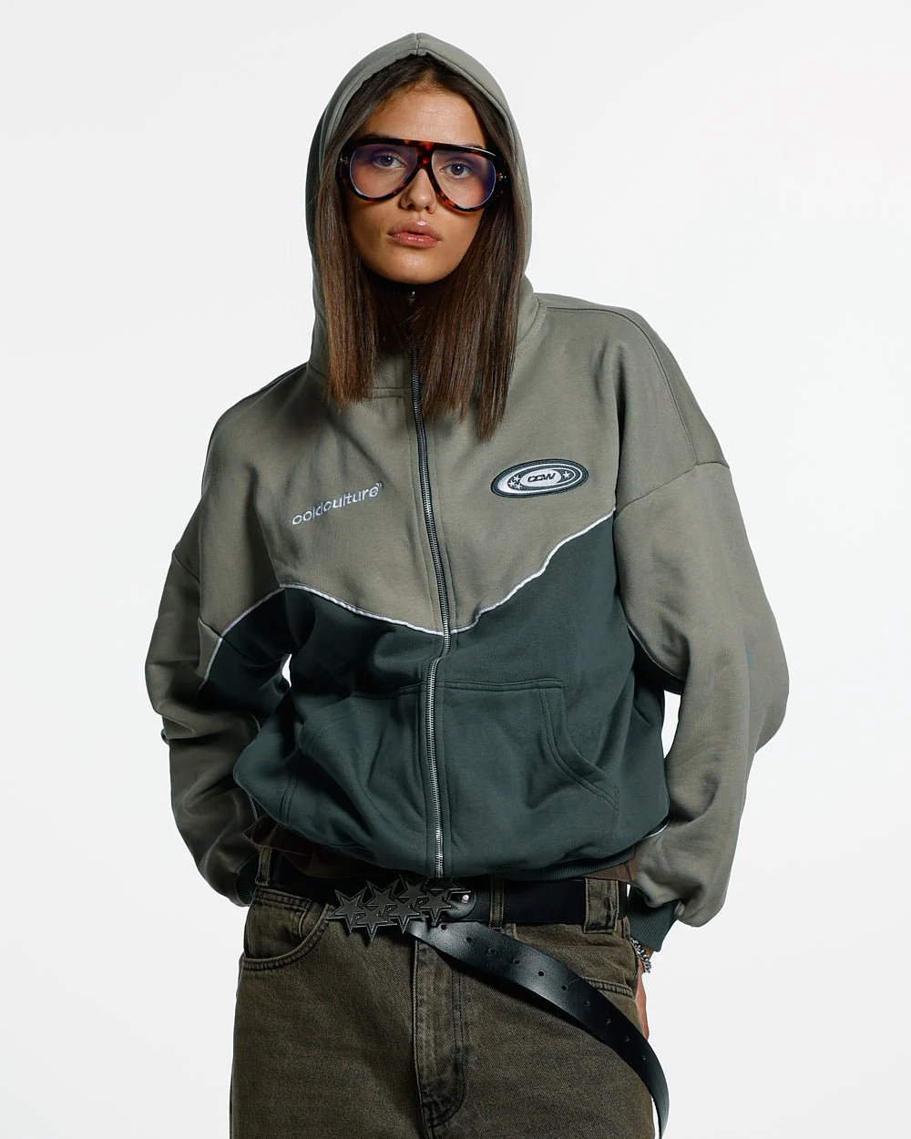 NO RISK ZIP HOODIE GREY SCALE - Image 5