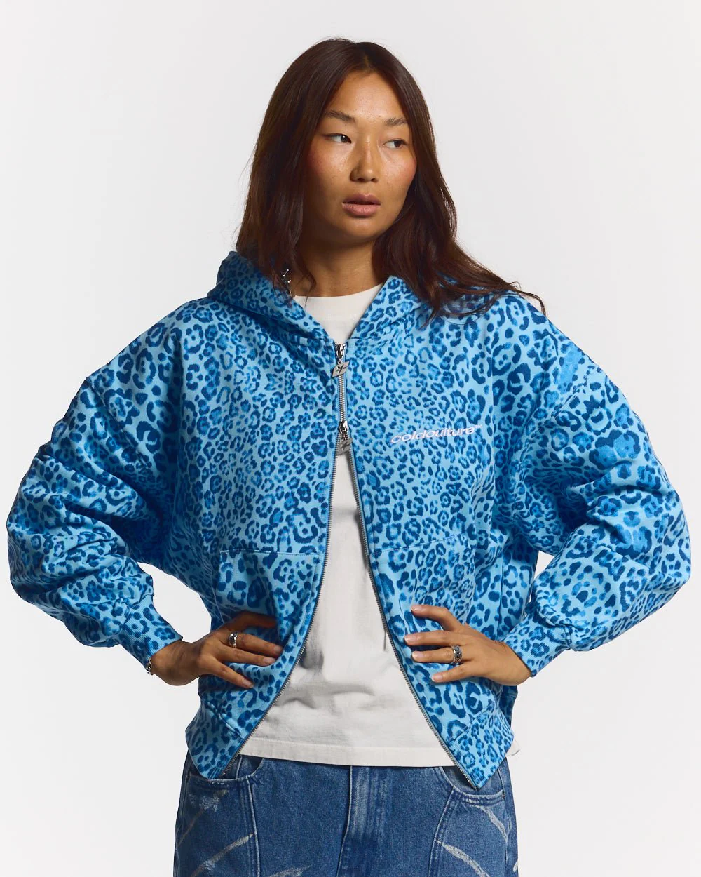 NOCTURNE BEAST ZIP HOODIE BLUE - Image 5