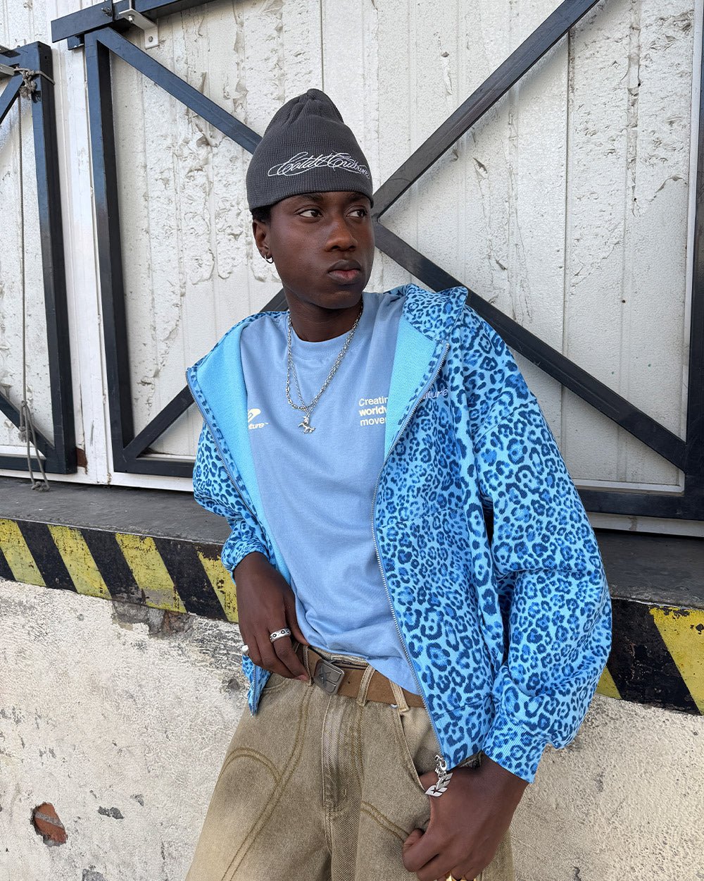 NOCTURNE BEAST ZIP HOODIE BLUE - Image 7