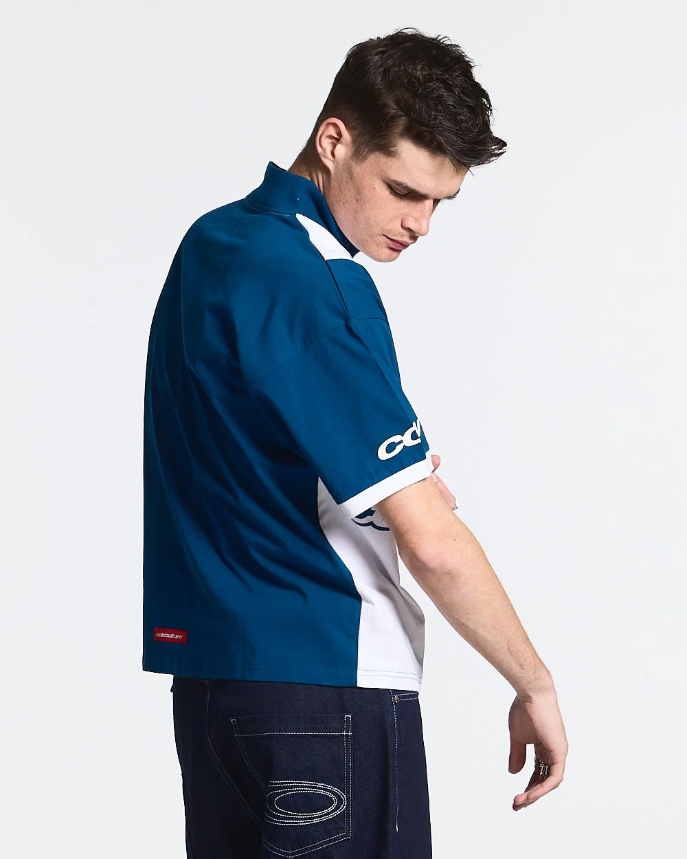 PANELS POLO TEE WHITE AND BLUE - Image 4