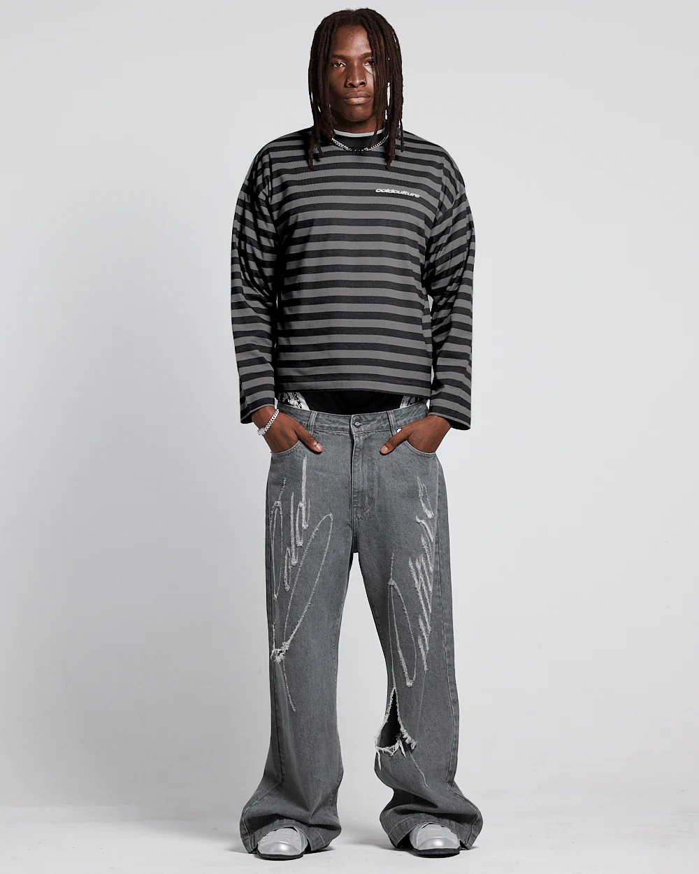 PARDON ME LONGSLEEVE BLACK & GREY - Image 4