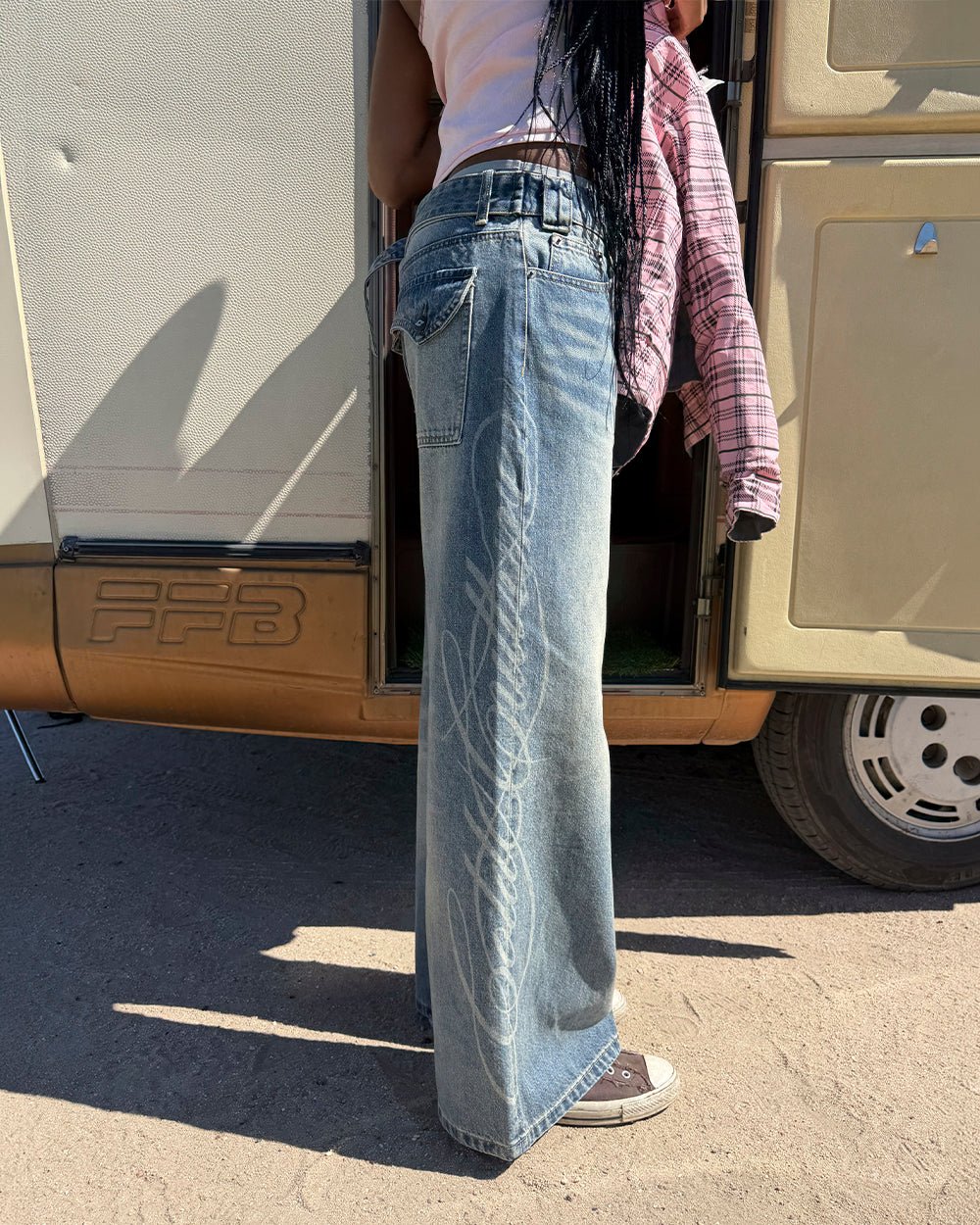 PERFECT SCRIPT PANTS BLUE DENIM - Image 10
