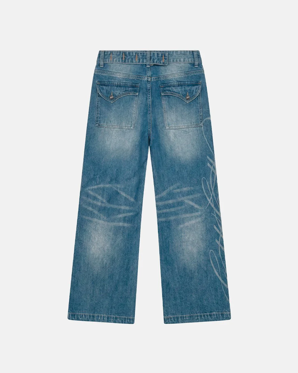 PERFECT SCRIPT PANTS BLUE DENIM - Image 4