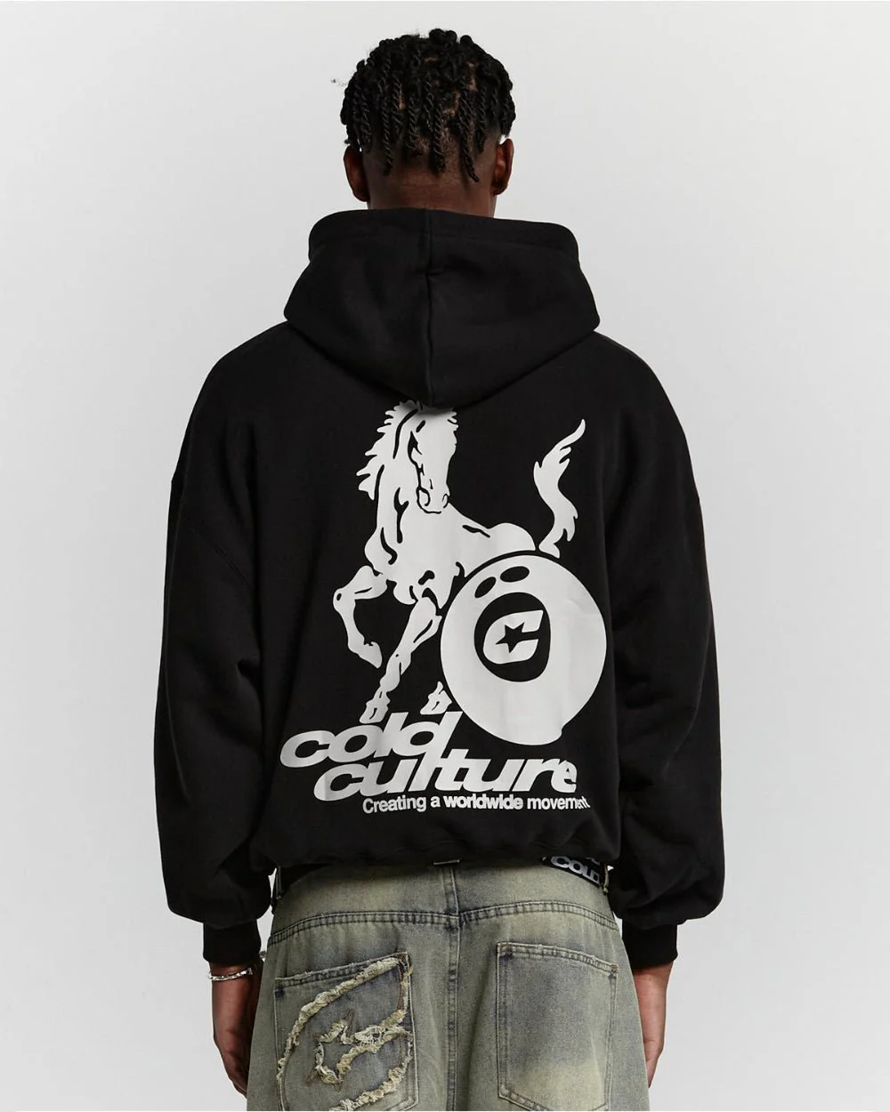 PLAYING HORSE HOODIE BLACK - Image 2