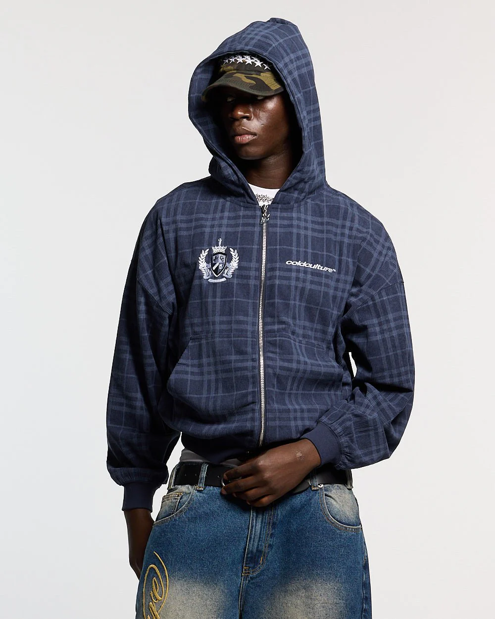 POSH ZIP HOODIE NAVY - Image 2