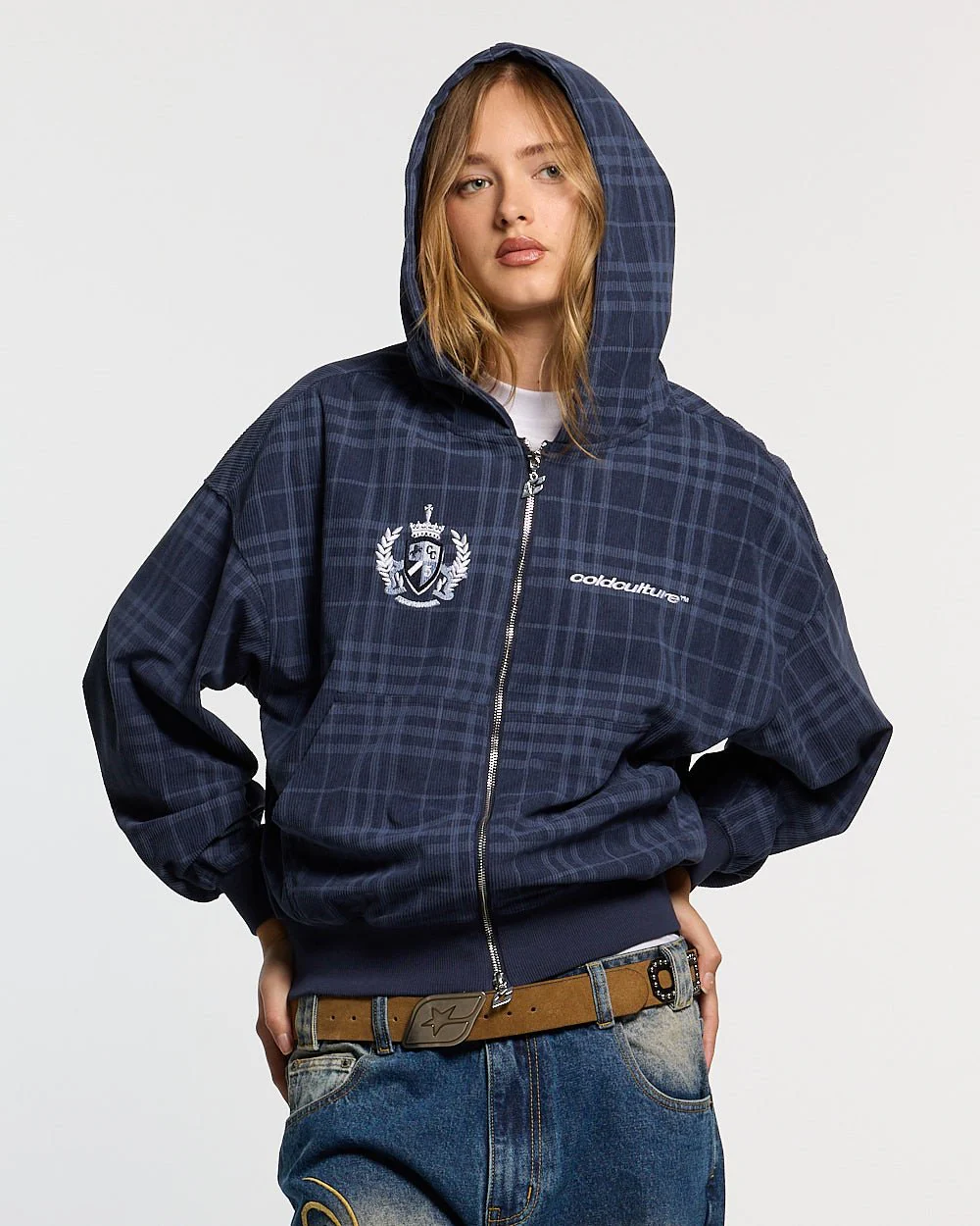POSH ZIP HOODIE NAVY - Image 8