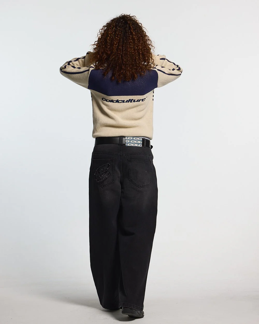 POWERLINE ZIP KNIT BEIGE & DARK BLUE - Image 6