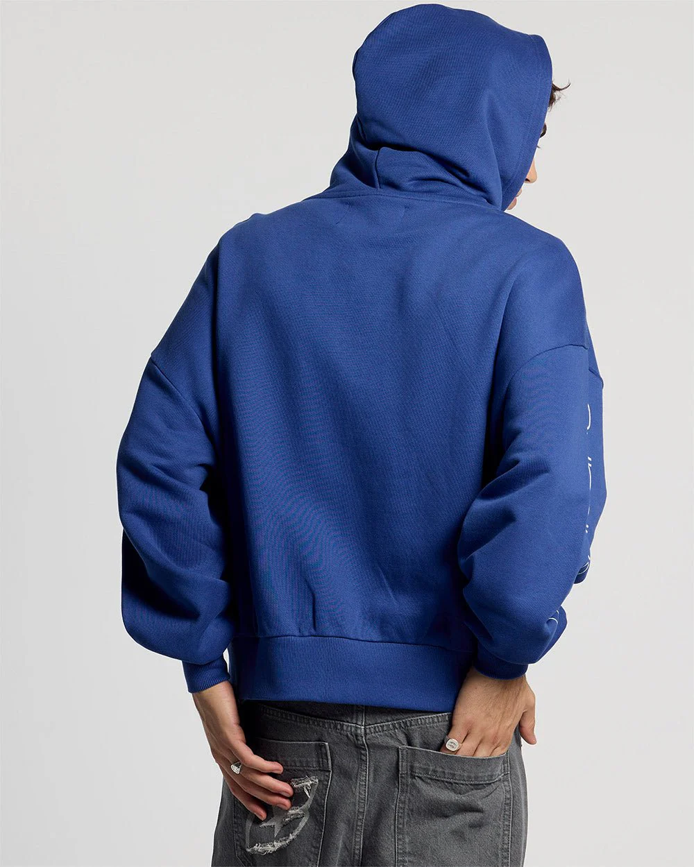 PRESTIGE ZIP HOODIE BLUE & WHITE - Image 4