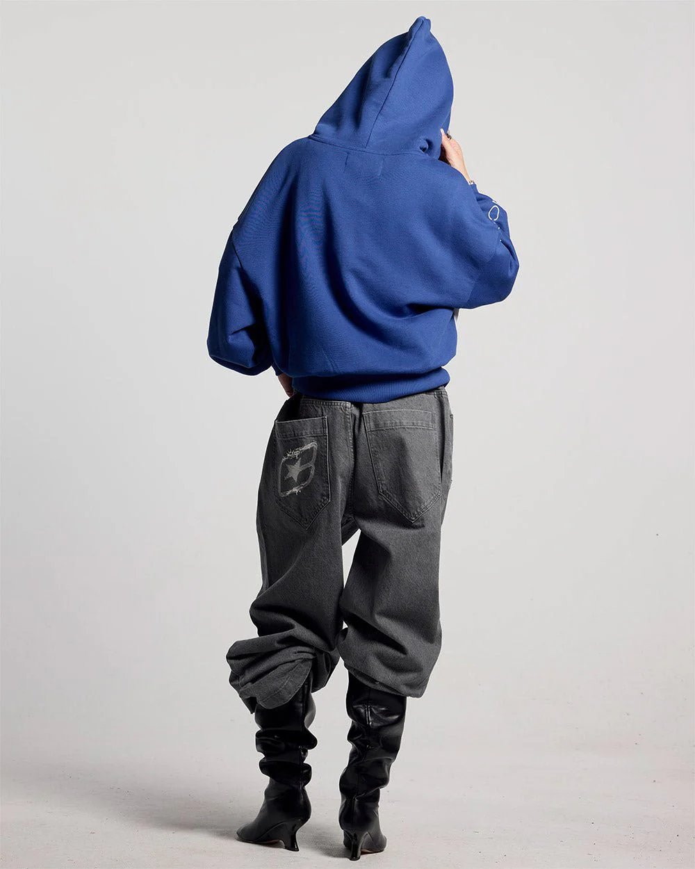 PRESTIGE ZIP HOODIE BLUE & WHITE - Image 6