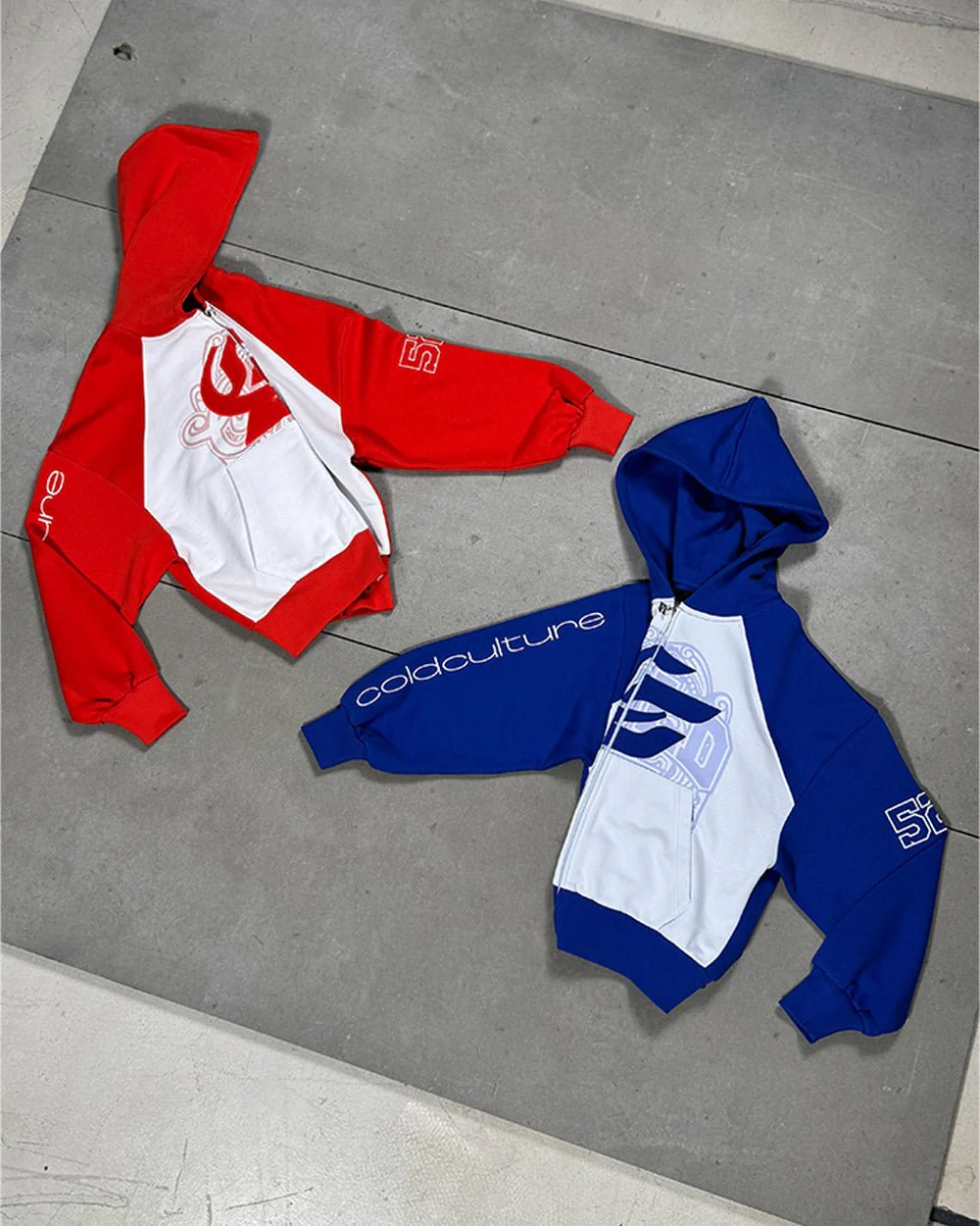 PRESTIGE ZIP HOODIE RED & WHITE - Image 8