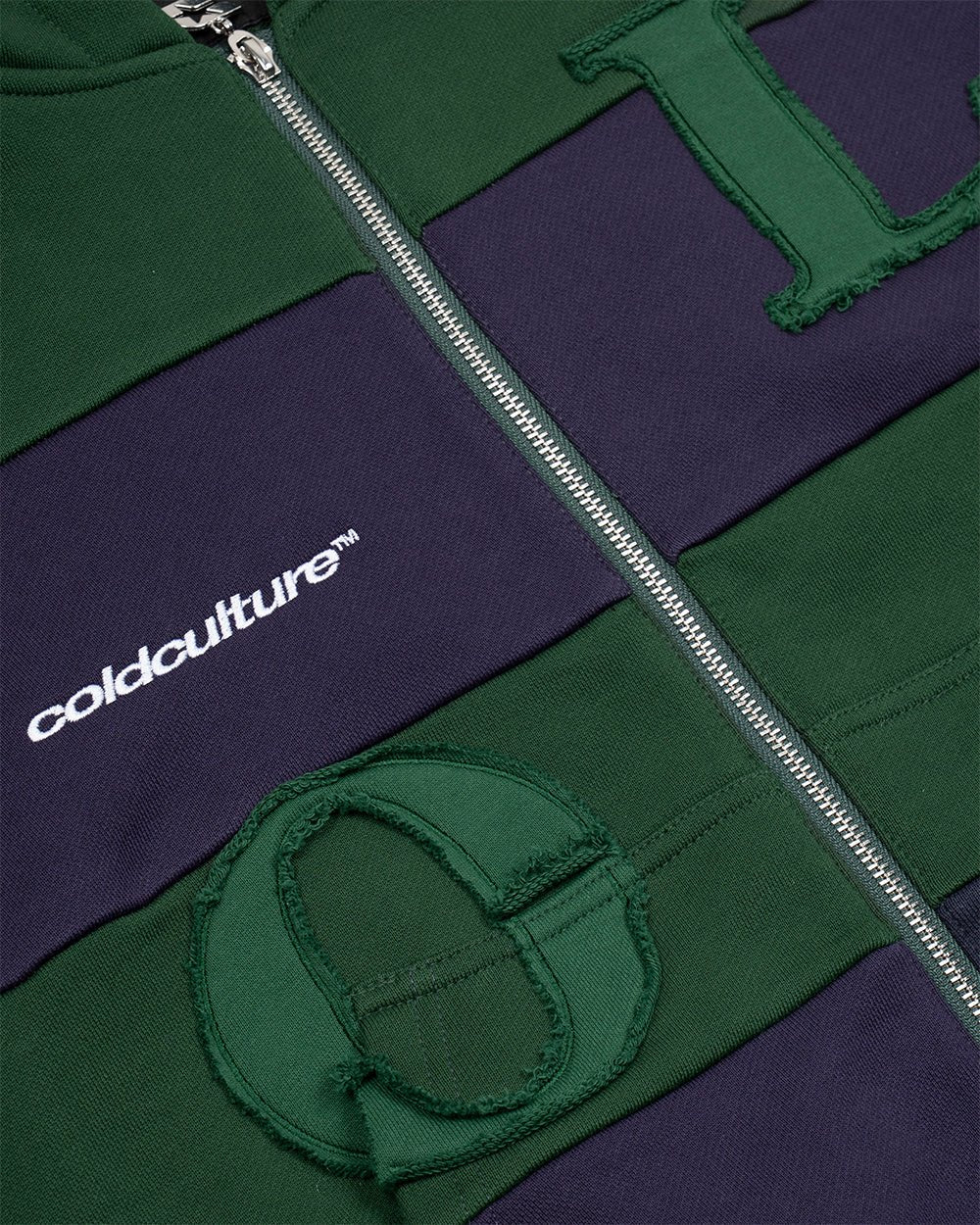 PUZZLE ZIP HOODIE GREEN & NAVY - Image 5