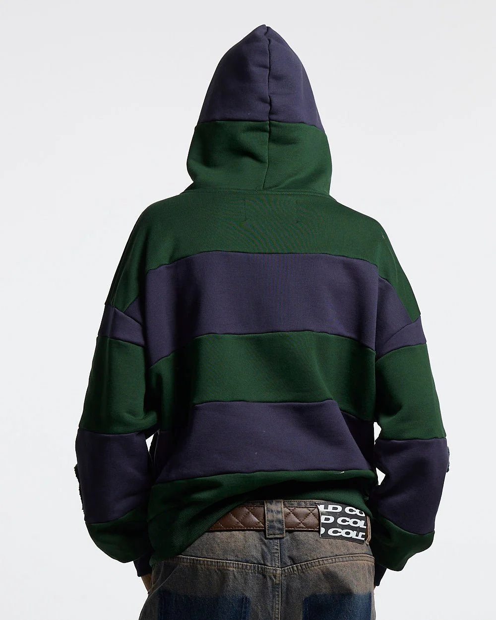 PUZZLE ZIP HOODIE GREEN & NAVY - Image 7