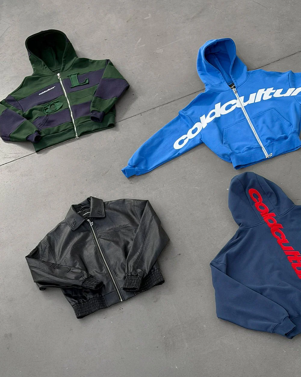 PUZZLE ZIP HOODIE GREEN & NAVY - Image 8