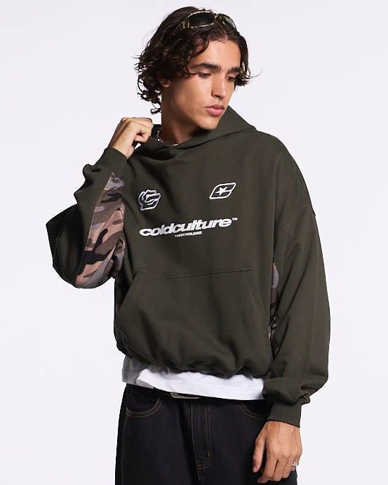 RACING CAMO HOODIE DARK GREEN - Image 2