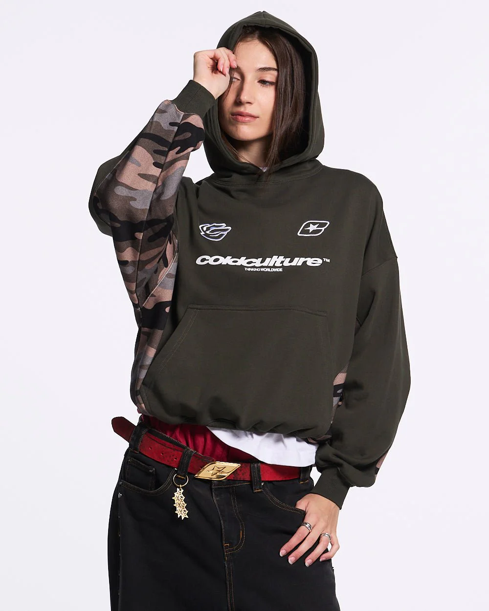 RACING CAMO HOODIE DARK GREEN - Image 5