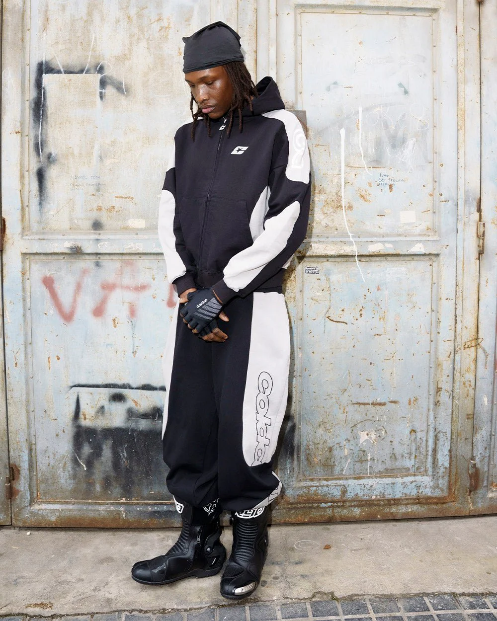 RIDER ZIP HOODIE BLACK & GREY - Image 9