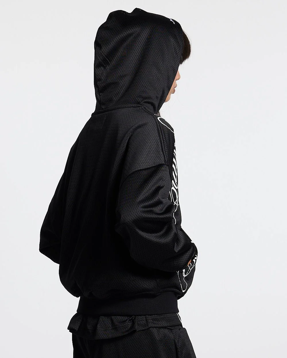 RIOT MESH HOODIE BLACK - Image 6