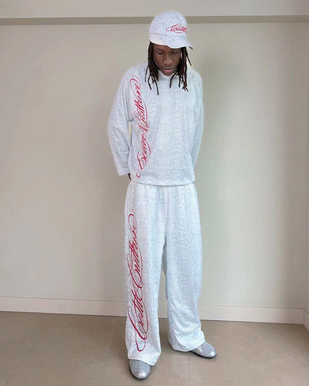 RIOT MESH SWEATPANTS WHITE - Image 9