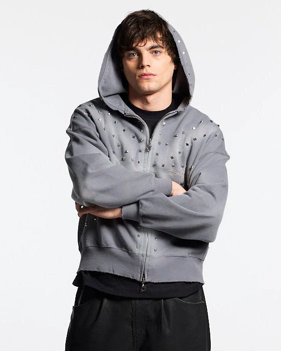 ROYAL ZIP HOODIE ANTARTIC GREY - Image 2