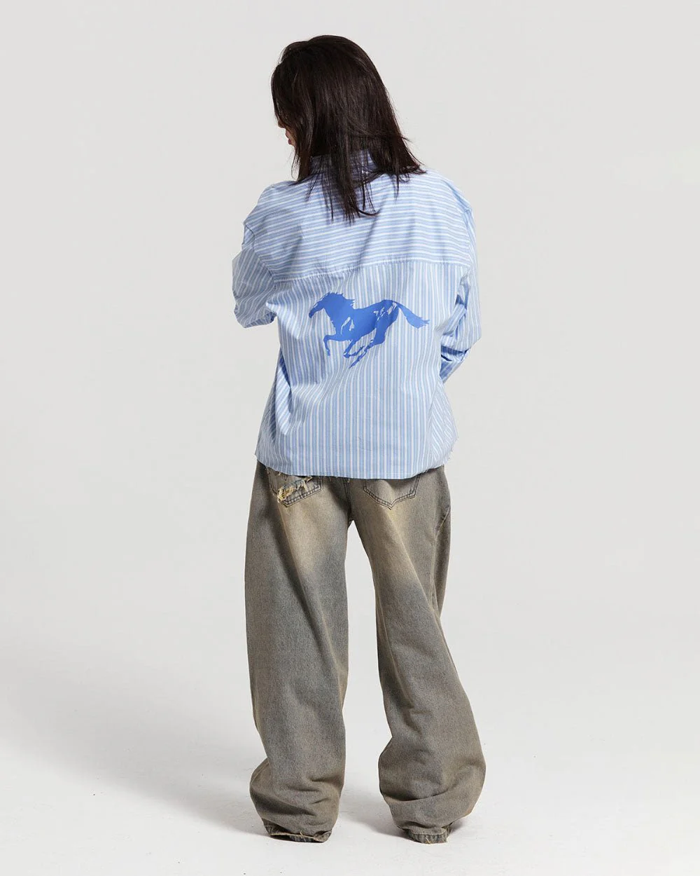 RUNNING HORSE SHIRT BLUE STRIPES - Image 6