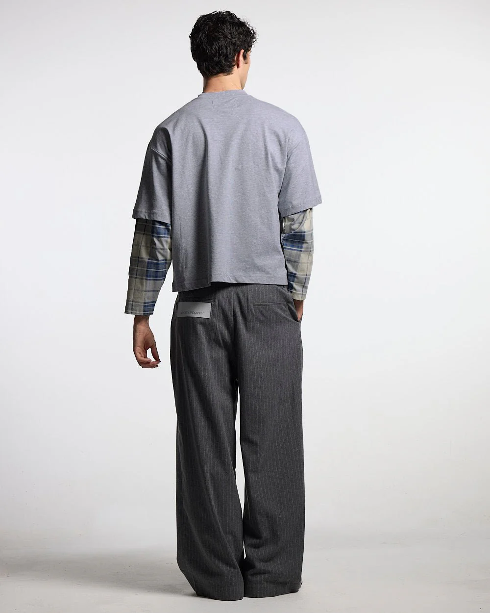 SCRIPT DOUBLE LONGSLEEVE HEATHER GREY - Image 4
