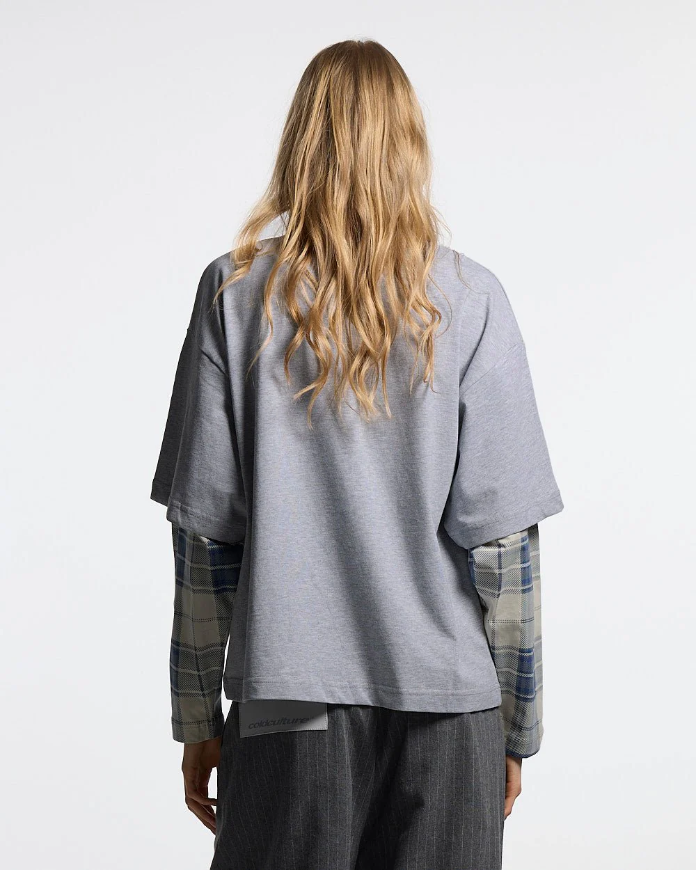 SCRIPT DOUBLE LONGSLEEVE HEATHER GREY - Image 6