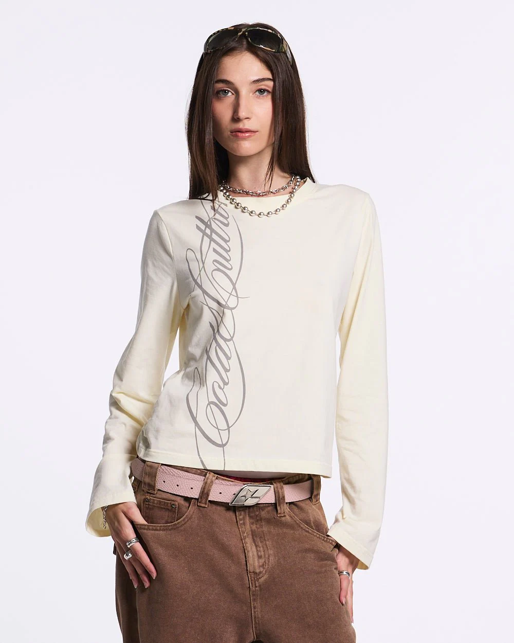SCRIPT LONGSLEEVE TEE WHITE - Image 5