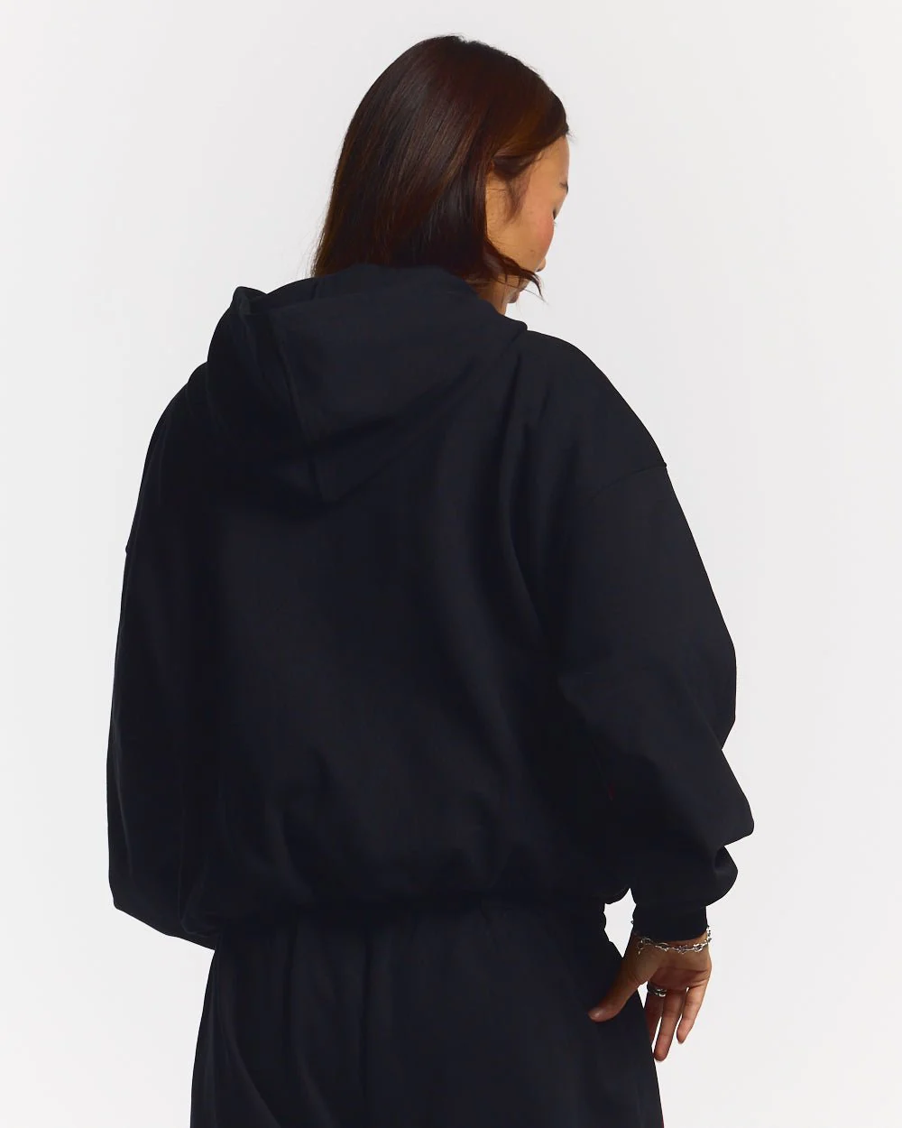 SCRIPT ZIP HOODIE BLACK - Image 6
