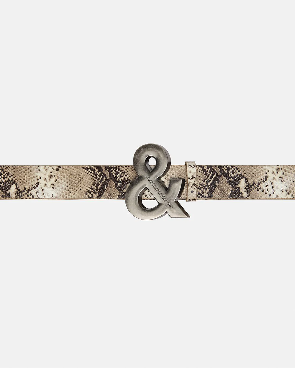 SNAKE & SKIN LEATHER BELT BEIGE - Image 3