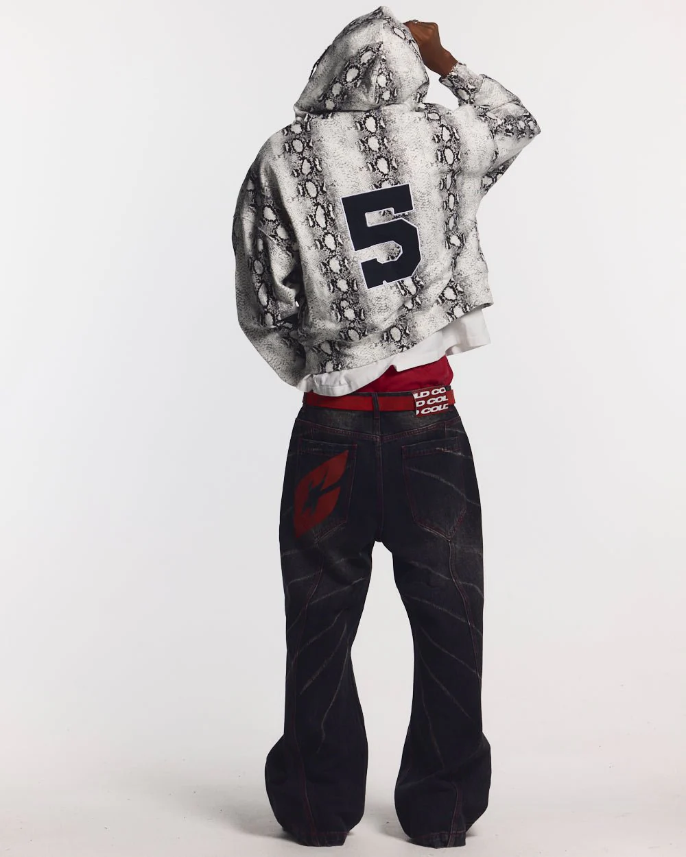 SNAKE ZIP HOODIE WHITE & BLACK - Image 4