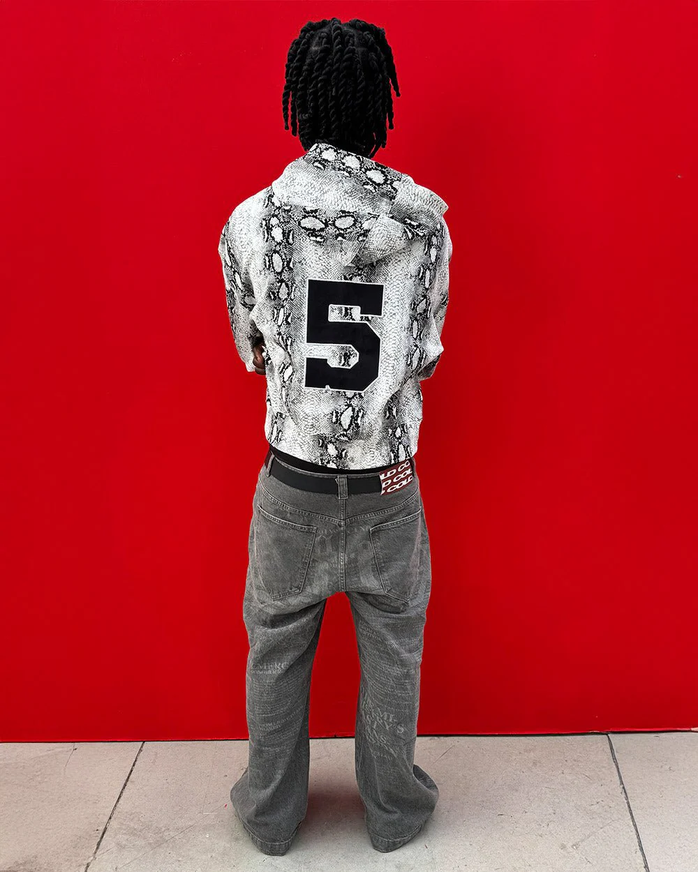 SNAKE ZIP HOODIE WHITE & BLACK - Image 8