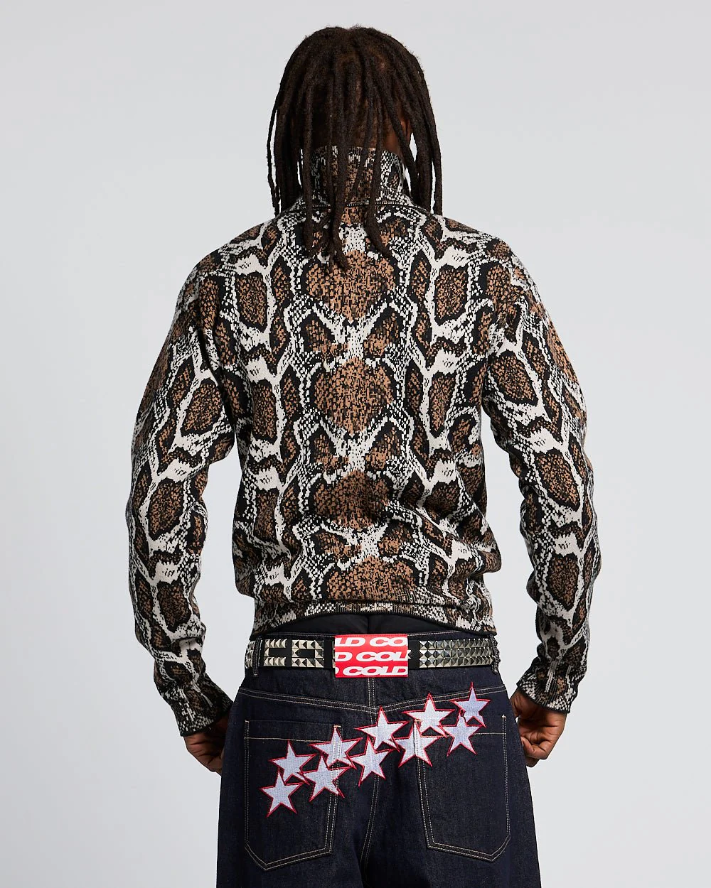 SNAKE ZIP KNIT BROWN - Image 3
