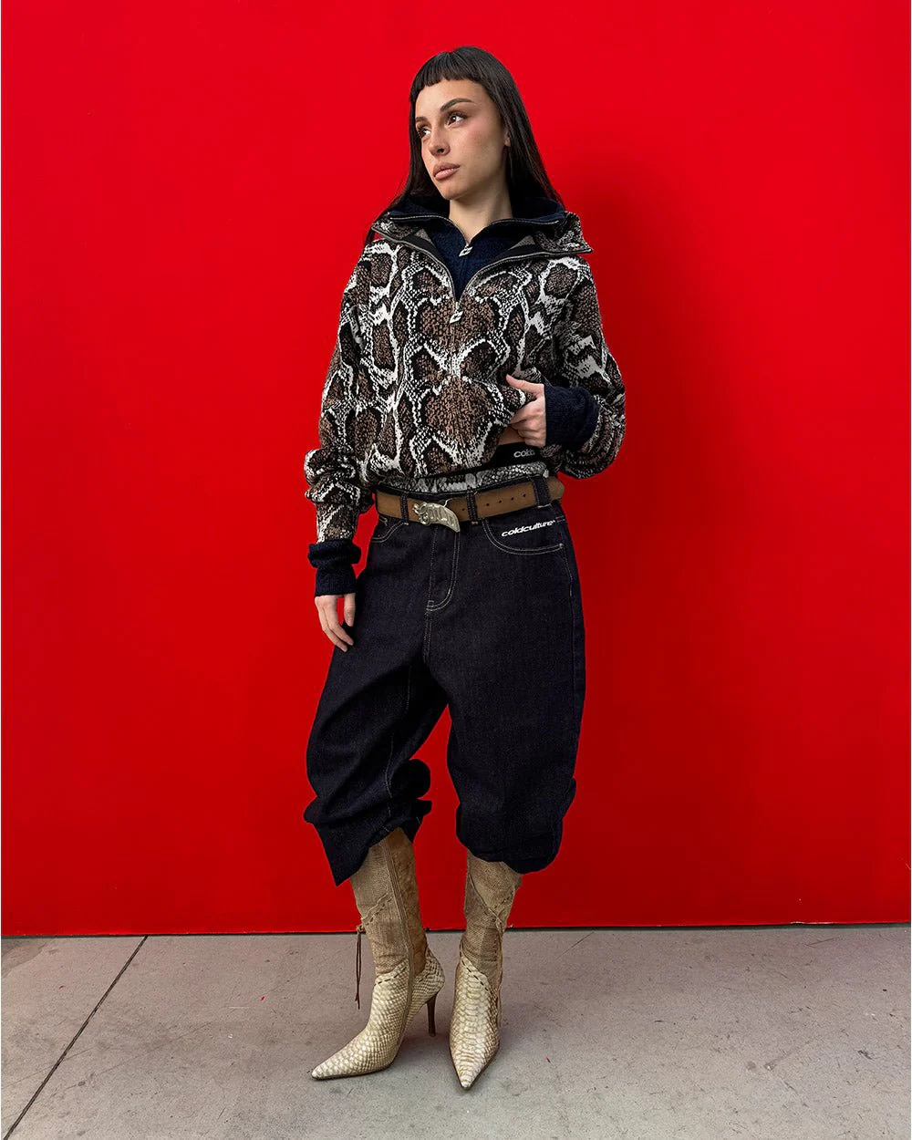 SNAKE ZIP KNIT BROWN - Image 6