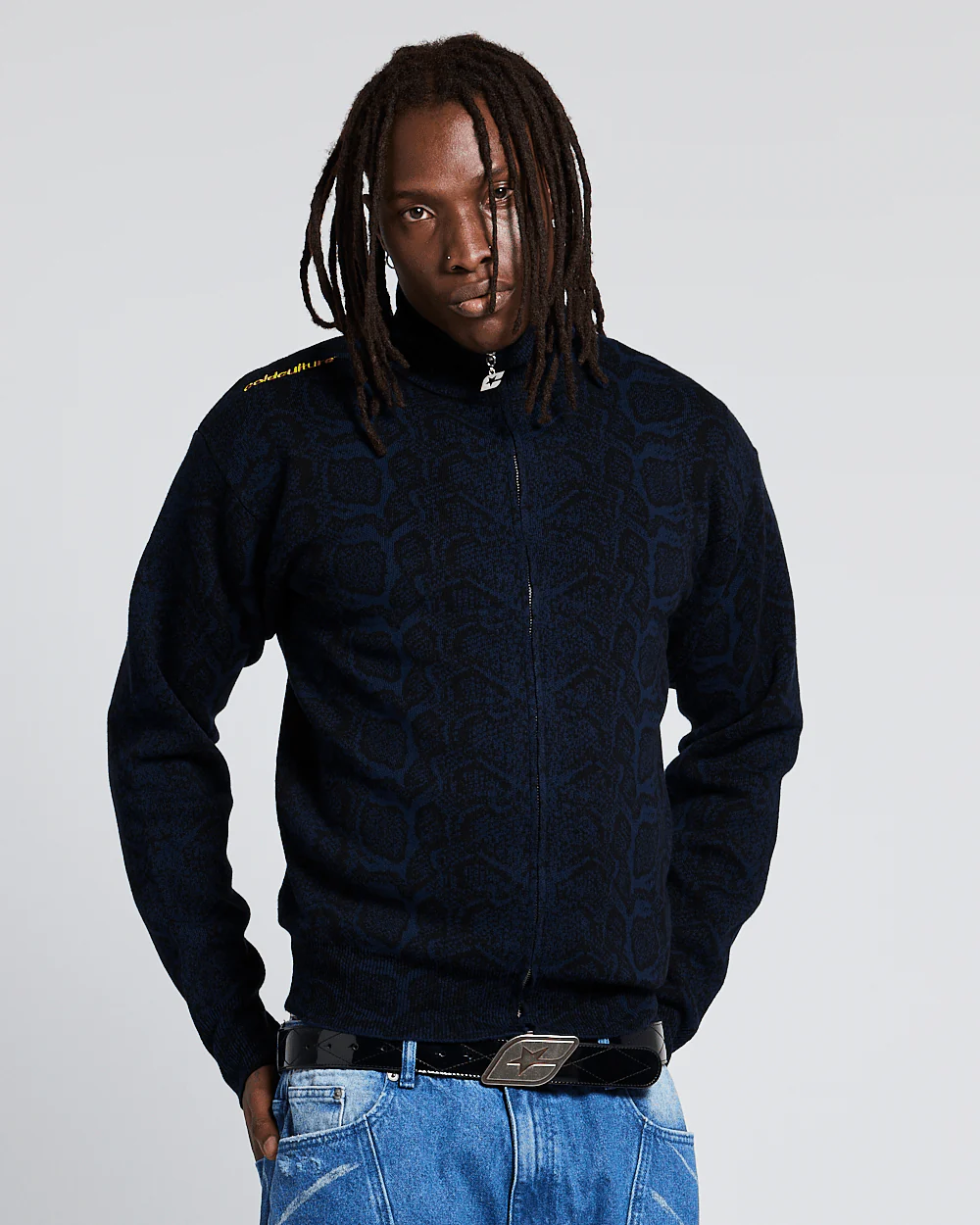 SNAKE ZIP KNIT DARK BLUE - Image 3