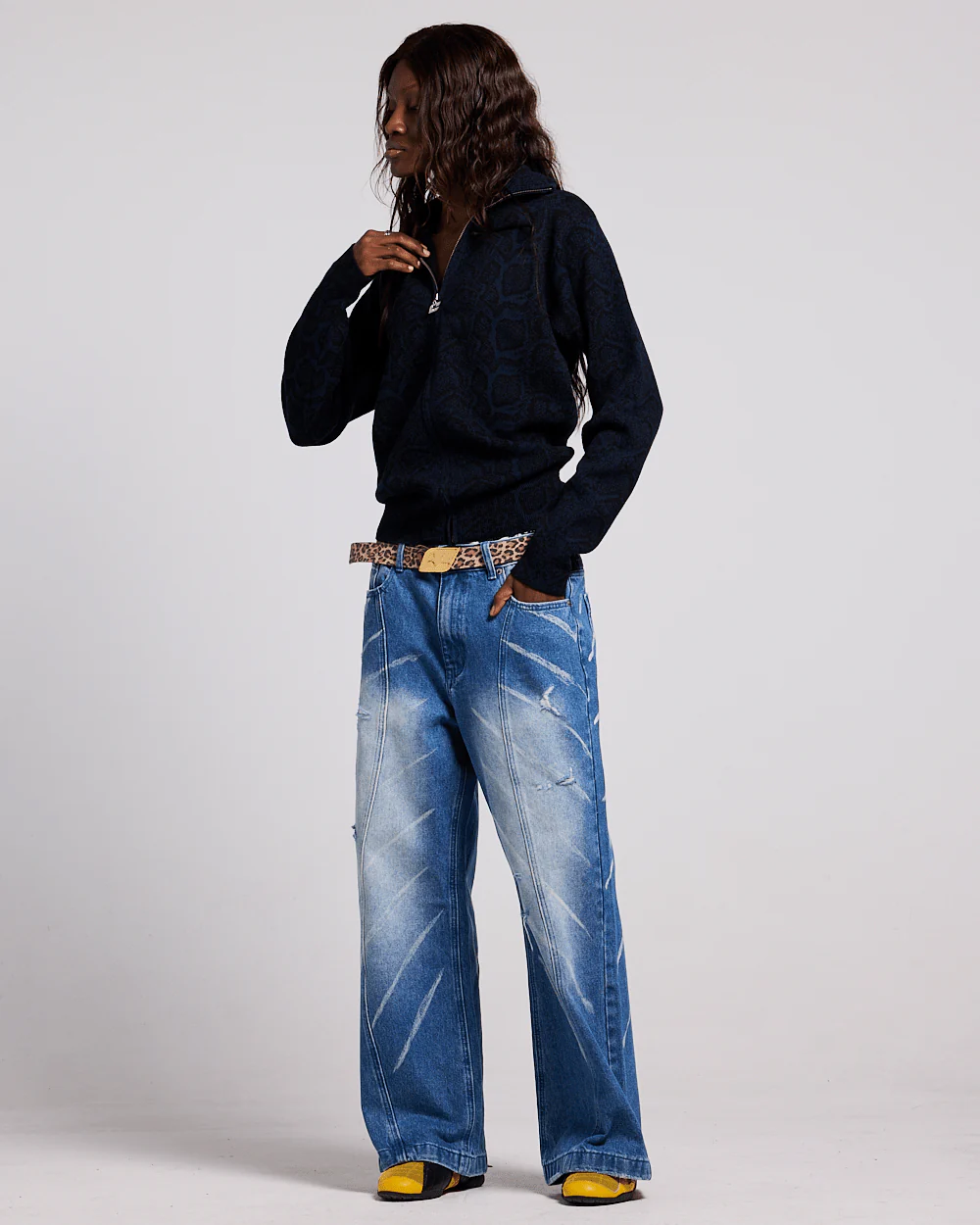 SNAKE ZIP KNIT DARK BLUE - Image 6