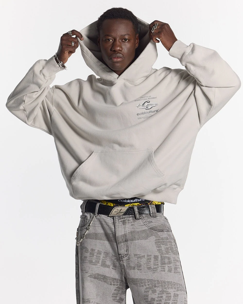 SPARKLY HOODIE PEARL GREY - Image 4