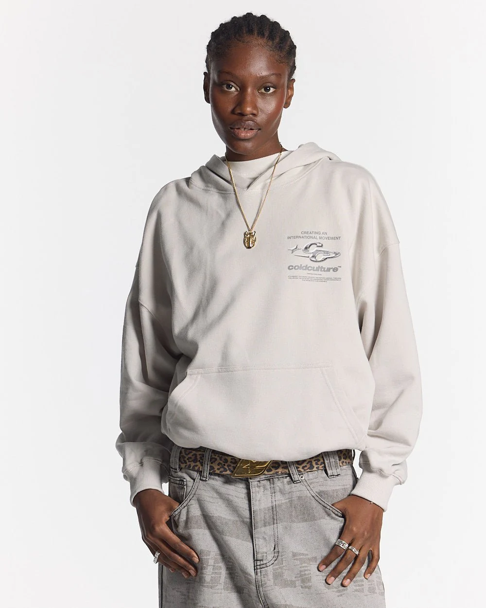 SPARKLY HOODIE PEARL GREY - Image 6