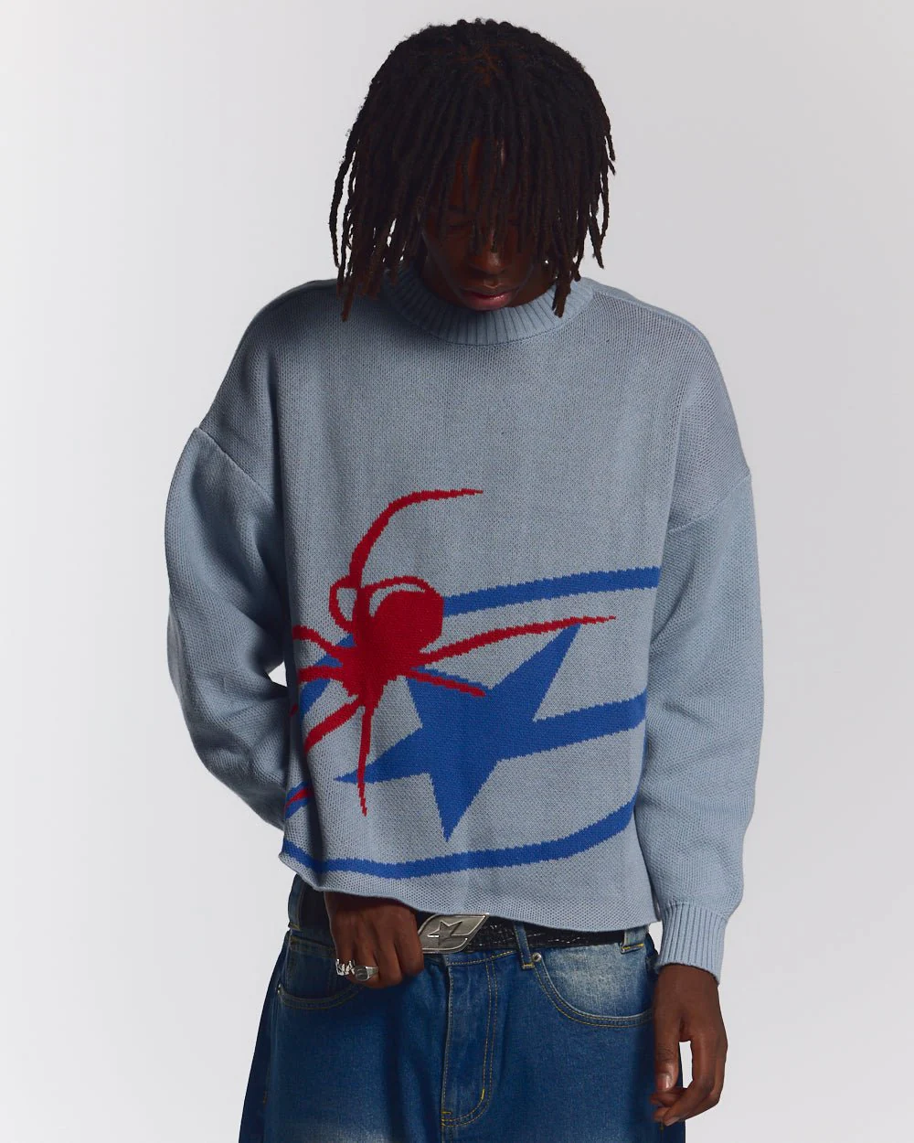 SPIDER KNIT LIGHT BLUE - Image 3
