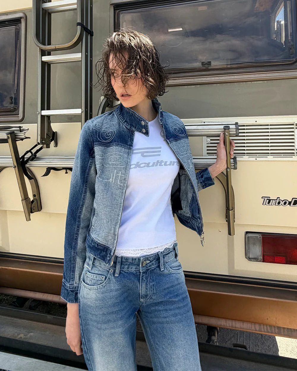 SPLIT ZIP JACKET BLUE - Image 9