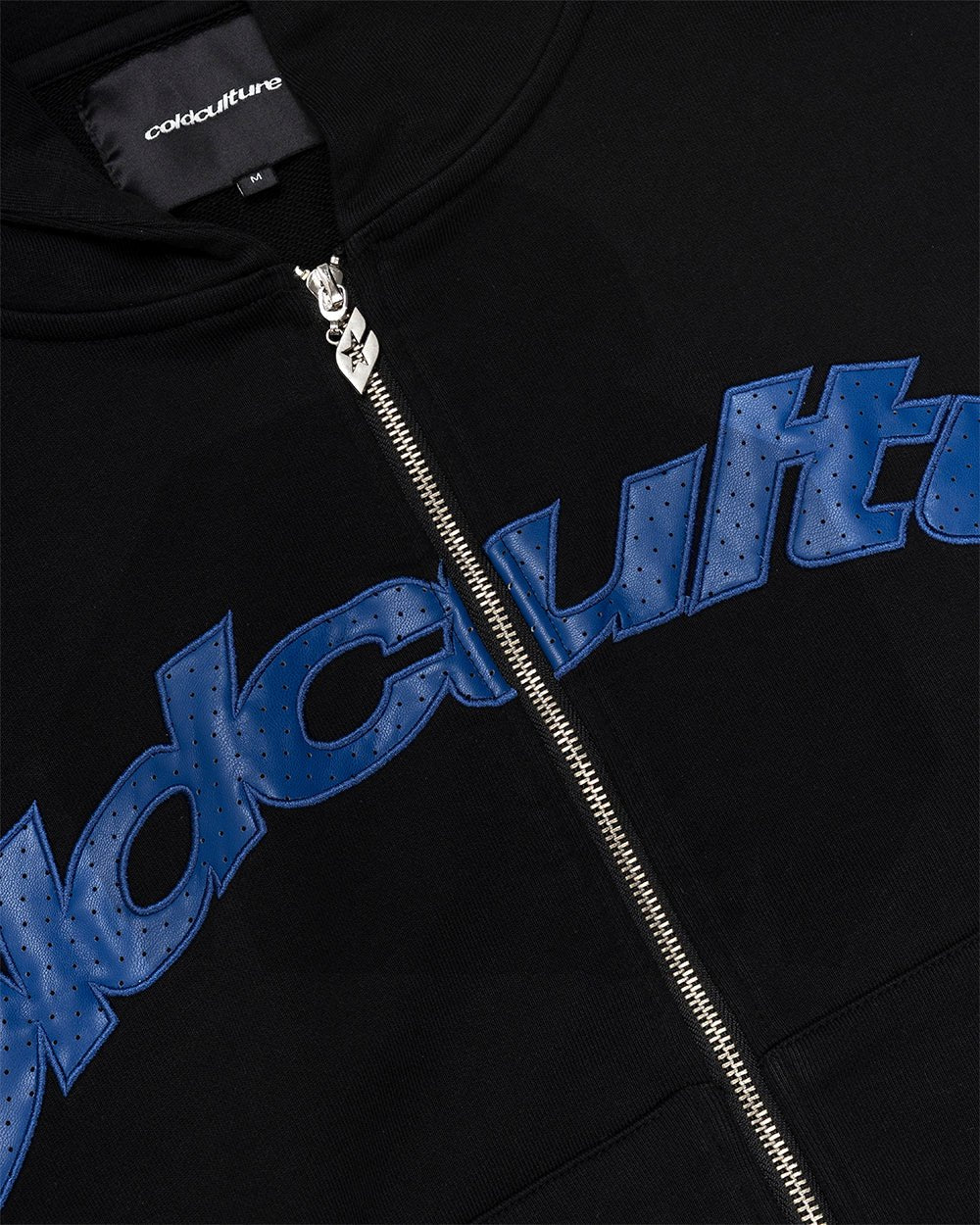 STAR CURVED ZIP HOODIE BLACK - Image 6