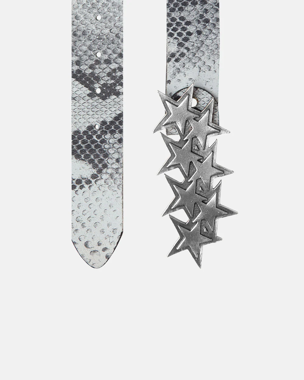STARS LEATHER BELT BLACK SNAKE - Image 2