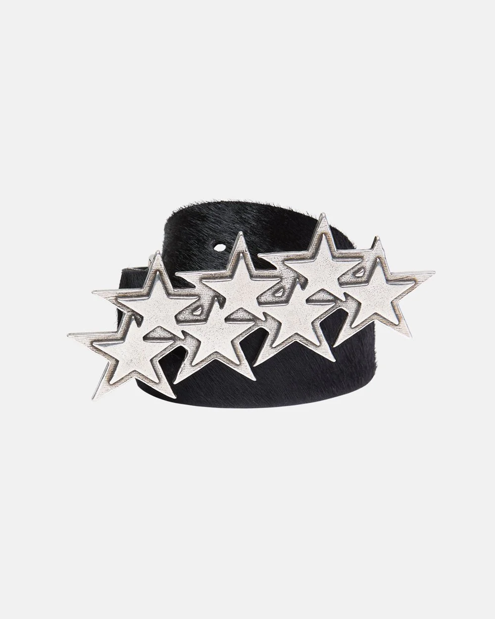 STARS LEATHER BELT FUR LINED