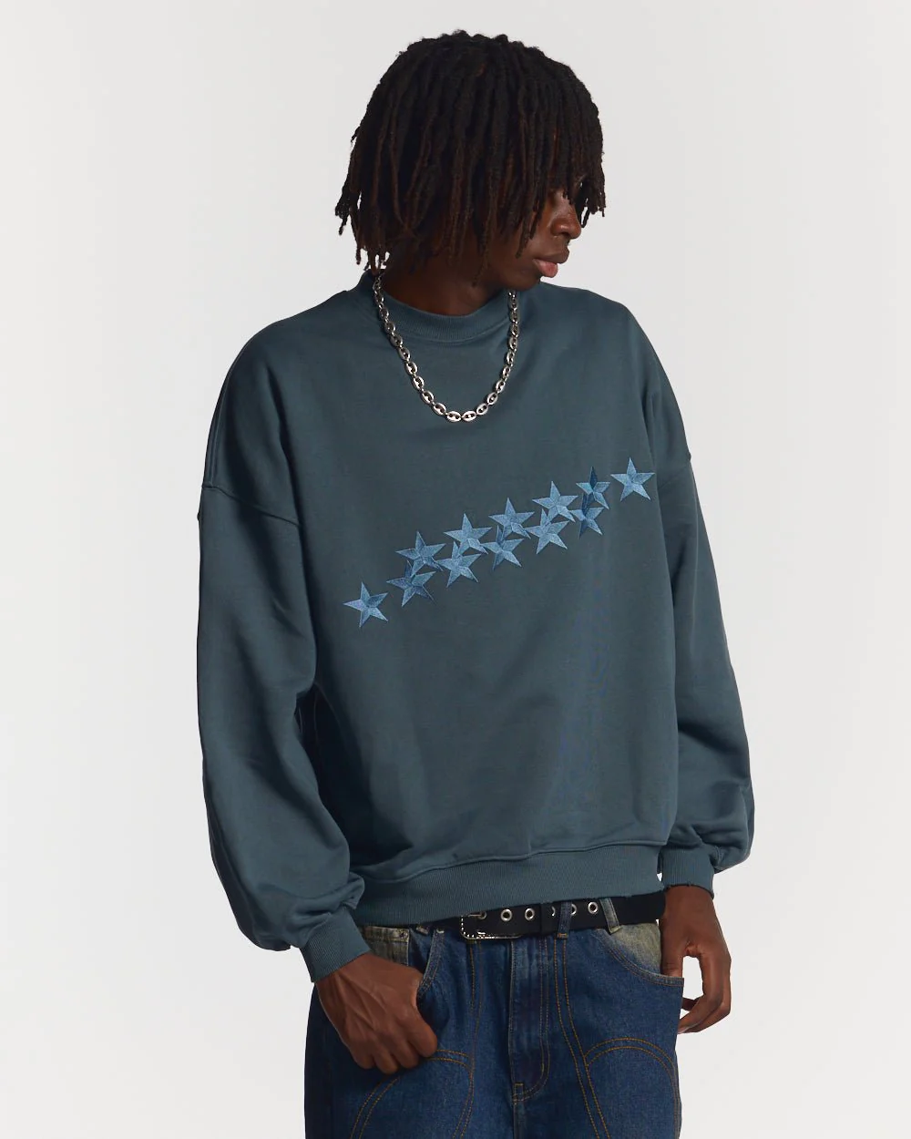 STARS CREWNECK SLATE BLUE - Image 3