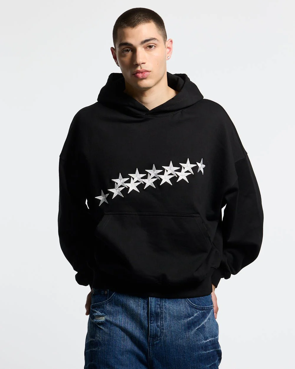 STARS HOODIE BLACK - Image 2